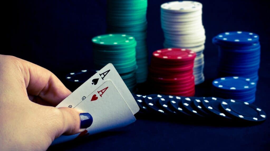 Person playing poker