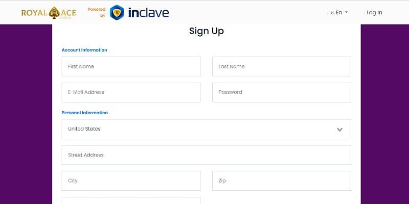 Royal Ace Casino signup
