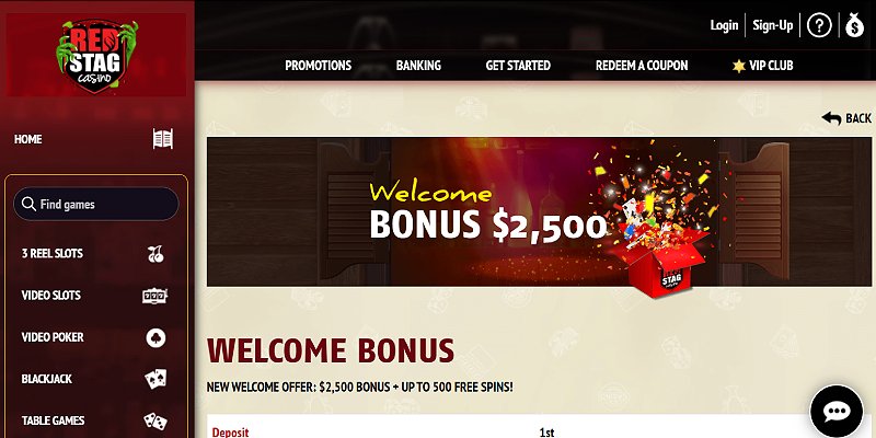 Red Stag Casino welcome bonus