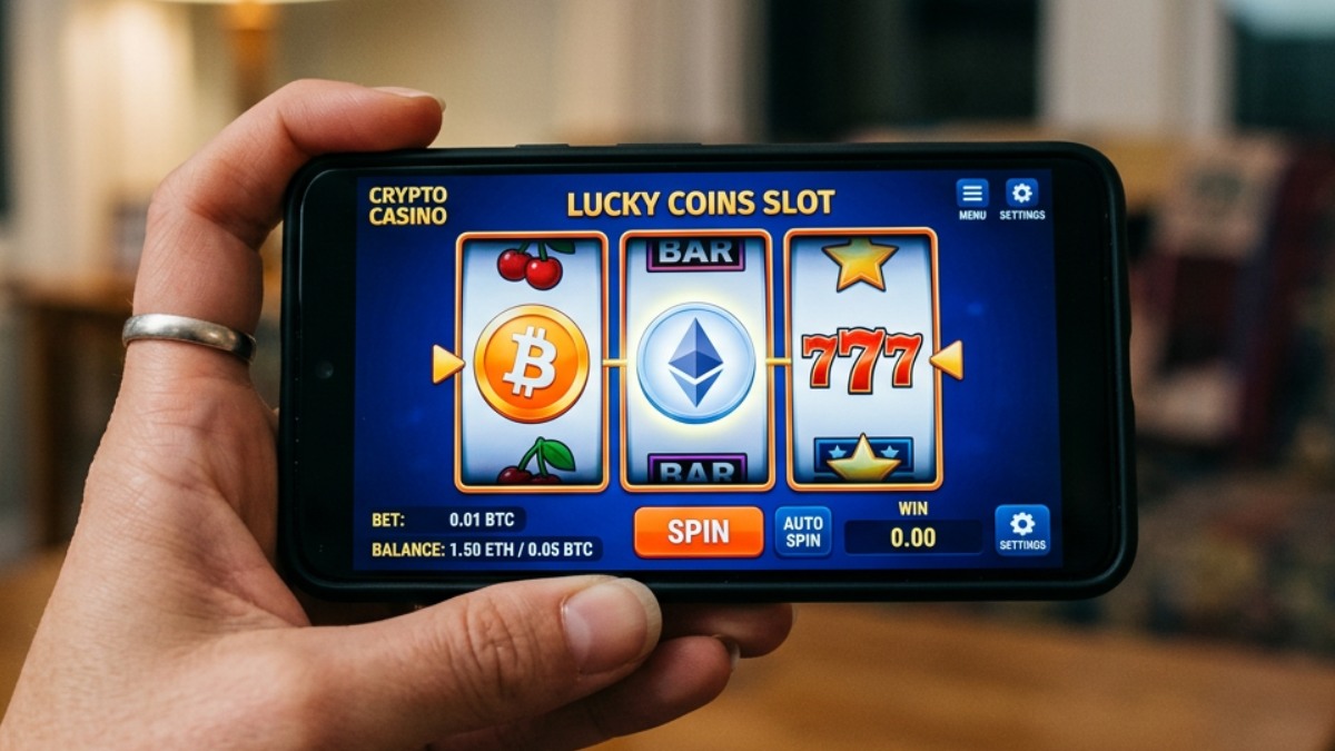 Online casino displayed on smartphone